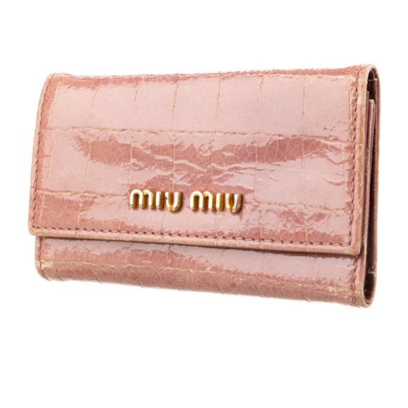 Miu Miu Handbags - Miu Miu  Pink Leather Snap Closure Long Wallet
